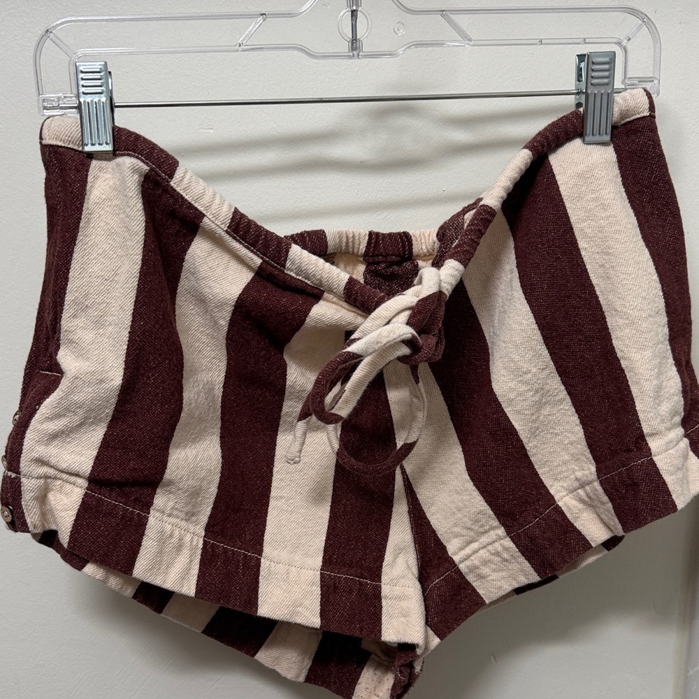 Free People Brown and Cream Women's Shorts